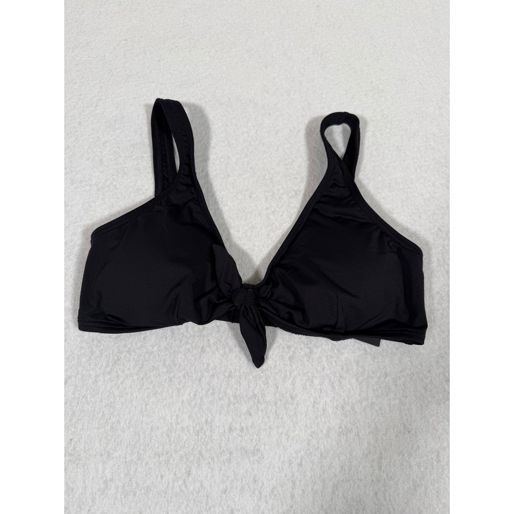 Kate Spade New York Black Bikini Top Front Tie S8C326S Womens Small New - Picture 6 of 12
